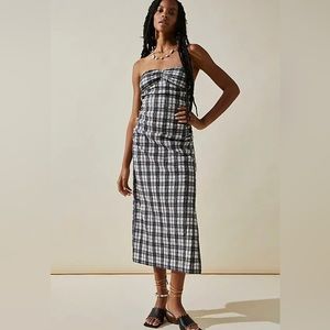 Free People Brandie plaid midi dress